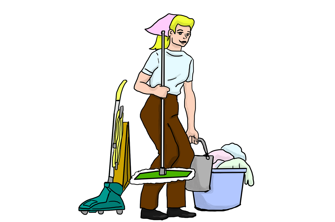 a woman doing chores